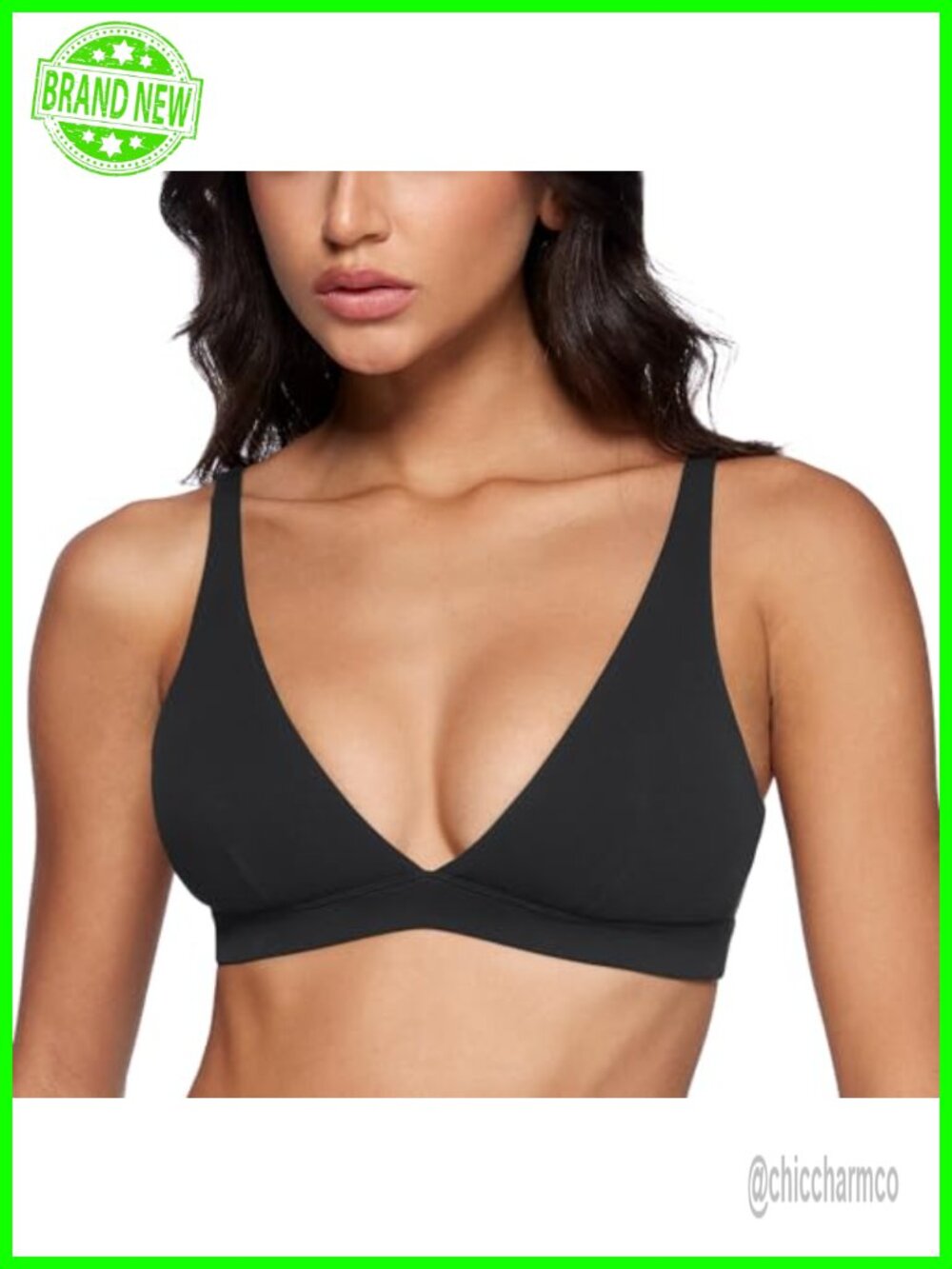 Deep V-Neck Sports Bra Padded U Back Yoga Workout Bra